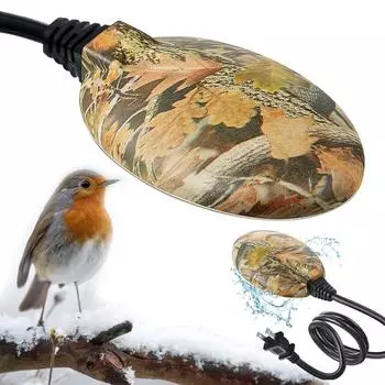Нагреватель для купания птиц на открытом воздухе 60 Вт, противообледенитель для пруда, водонагреватель с термостатическим управлением и функцией автоматического отключения