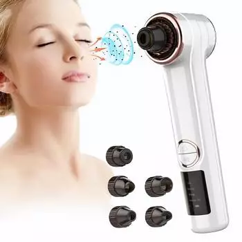 Нагреватель для удаления черных точек Вакуумный очиститель пор Выдавливание прыщей Удаление угрей Электрический инструмент для удаления черных точек Очистка лица Средства по уходу белый
