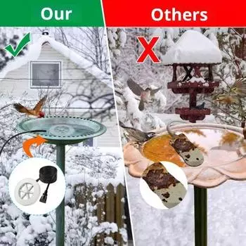 Нагреватель для зимней купальни для птиц, водонепроницаемый, термостатический, с автоматическим отключением, простая настройка