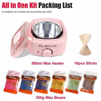 Нагреватель картриджа с воском, 500 мл, восковая машина «три в одном» для удаления волос, профессиональная машина для расплавления парафина + восковые бобы
