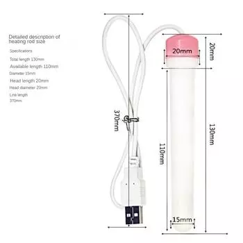 Нагревательная игрушка для мастурбации для мужчин - USB-перезаряжаемая палочка для удовольствия с контролем температуры