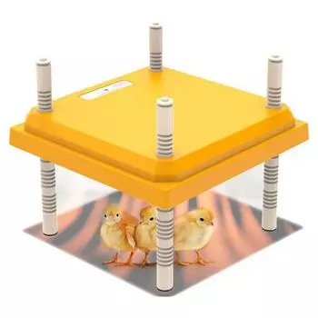 Нагревательная пластина для брудера для цыплят с регулируемым углом высоты. Быстрый нагрев, энергосберегающий, малошумный нагреватель для брудера для цыплят. 25*25cm US Plug жёлтый