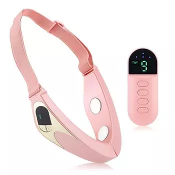 Нагревательный вибрационный лифтинговый аппарат для лица EMS Микротоковой массажер для лица Удаление двойного подбородка Пояс для похудения Подтяжка лица Уход за кожей