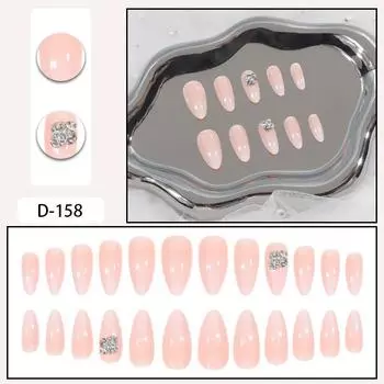 Нагромождение бриллиантов Простые и постепенные изменения Ношение ногтей Продвинутый смысл Накладные ногти Наклейки для ногтей 24 шт. Glue model