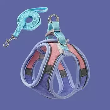 Нагрудная шлейка для кошек, светоотражающий жилет, противоскользящий поводок для прогулок с кошками, регулируемая дышащая нагрудная шлейка для домашних животных S