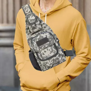 Нагрудная сумка для мужчин Crossbody Trendy Utility Shoulder Кошелек рюкзак для путешествий серый