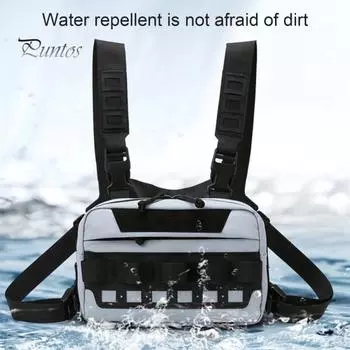 Нагрудная сумка для мужчин и женщин, водонепроницаемая спортивная нагрудная сумка для бега, жилет, сумка для фитнеса, тренировок, велоспорта, пешего туризма чёрный