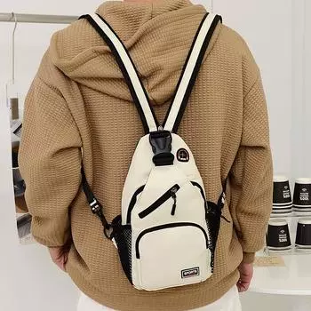 Нагрудная сумка для отдыха, универсальная деловая мужская многофункциональная маленькая сумка для тела, портативная сумка большой емкости чёрный