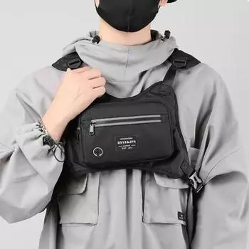 Нагрудная сумка для улицы, регулируемые ремни, вместительный водонепроницаемый карман на молнии для мужчин и женщин, спортивный жилет для бега, велоспорта, походов, путешествий, EDC, нагрудный пакет Mesh cotton