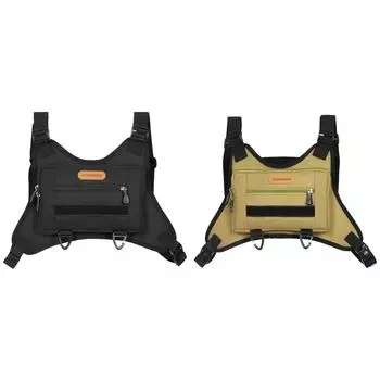 Нагрудная сумка EY #, жилет для бега с регулируемым ремешком и несколькими карманами, сумка для мужчин и женщин (Бла