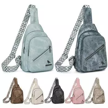 Нагрудная сумка из искусственной кожи, сумка через плечо, регулируемый ремень для гитары, дорожная поясная сумка, повседневная поясная сумка с несколькими карманами для мужчин и женщин синий