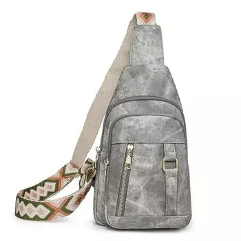 Нагрудная сумка из искусственной кожи, женская сумка через плечо, сумка через плечо большой емкости синий