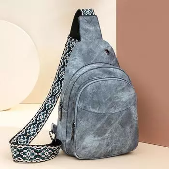 Нагрудная сумка из мягкой кожи из искусственной кожи, сумка через плечо, большая вместительная сумка с несколькими карманами, дорожная женская сумка на плечо, сумка для мобильного телефона синий