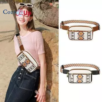 Нагрудная сумка Многофункциональная повседневная сумка через плечо в богемном этническом стиле Сумка-мессенджер 20x11x7cm чёрный