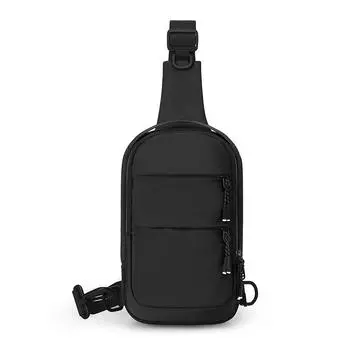 Нагрудная сумка мужская для путешествий на открытом воздухе, наплечная сумка для мобильного телефона, сумка-кроссбоди для поездок чёрный