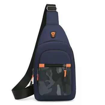 Нагрудная сумка Мужская наплечная сумка-мессенджер Водонепроницаемая нейлоновая ткань Нагрудная сумка Модный бренд Спорт Досуг Маленькая наплечная сумка Рюкзак Мужская сумка Blue