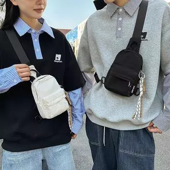 Нагрудная сумка, мужская поясная сумка, женская многофункциональная спортивная сумка на плечо, студенческая сумка для мобильного телефона белый