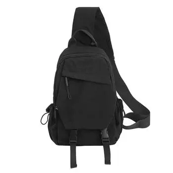 Нагрудная сумка мужская сумка через плечо женская легкая спортивная наплечная сумка Solid Color чёрный