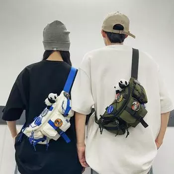 Нагрудная сумка Мужская сумка через плечо Женская поясная сумка Сумка на плечо белый