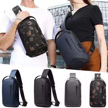 Нагрудная сумка Мужская сумка Сумка через плечо Мужская повседневная сумка через плечо Деловая USB-сумка через плечо Мужская сумка One Size чёрный