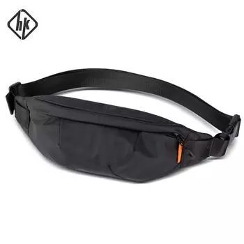 Нагрудная сумка, поясная сумка, мужская сумка через плечо, универсальный кошелек, ремень для денег, телефона, водостойкая повседневная спортивная поясная сумка, пояс-мессенджер чёрный