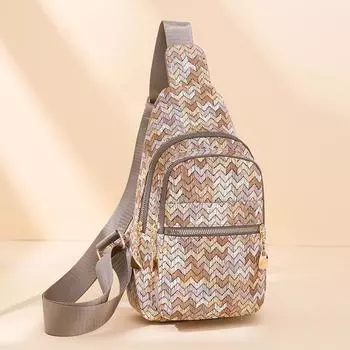 Нагрудная сумка с принтом, сумка через плечо с несколькими карманами, женская сумка через плечо для путешествий на открытом воздухе хаки