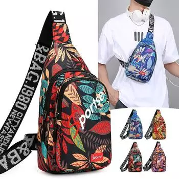 Нагрудная сумка с принтом, сумка через плечо, модный спортивный рюкзак на грудь, трендовая сумка через плечо