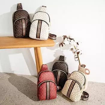 Нагрудная сумка с принтом Женская сумка для мобильного телефона Женская сумка-пояс Street Trend красный