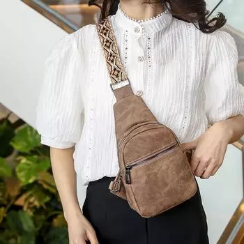 Нагрудная сумка с широким плечевым ремнем Сумка на одно плечо Сумка через плечо Женская сумка синий