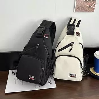 Нагрудная сумка унисекс Бутылка с водой Зонтик для хранения Сетчатый чехол Застежка-молния Большая вместимость Регулируемый ремень Легкая портативная сумка через плечо Рюкзак белый