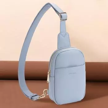 Нагрудная сумка унисекс из искусственной кожи в стиле ретро, однотонный регулируемый ремень, большая вместимость, гладкая застежка-молния, прочная сумка на ремне с пряжкой, поясная сумка для женщин темные хаки