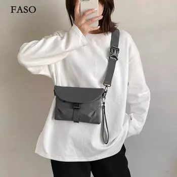 Нагрудная сумка унисекс, простая сумка для хранения, легкий дорожный маленький рюкзак, сумка через плечо, модные повседневные сумки на одно плечо чёрный