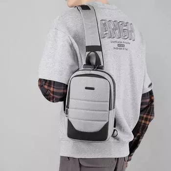 Нагрудная сумка унисекс, простая сумка для хранения, легкий дорожный маленький рюкзак, сумка через плечо, модные повседневные сумки на одно плечо чёрный