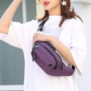 Нагрудная сумка унисекс, регулируемый ремень, застежка-молния, многослойная, большая вместительная поясная сумка для занятий спортом на открытом воздухе, поясная сумка для телефона, помады, ключей, сумка через плечо чёрный