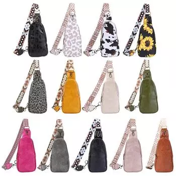 Нагрудная сумка в стиле бохо, сумки через плечо из искусственной кожи, сумка через плечо с широким ремешком для девочек Yellow