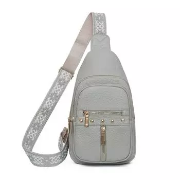 Нагрудная сумка женская большая вместительная сумка через плечо мягкая кожаная сумка на плечо зелёный