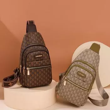 Нагрудная сумка, женская нагрудная сумка на одно плечо, небольшой рюкзак из мягкой кожи для путешествий через плечо коричневый