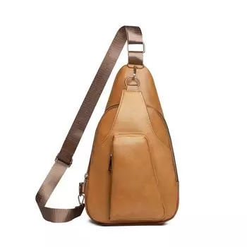 Нагрудная сумка женская ретро мягкая кожа на плечо дорожная сумка кроссбоди хаки