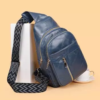 Нагрудная сумка женская сумка через плечо большая вместимость мягкая кожаная сумка на плечо кофейный