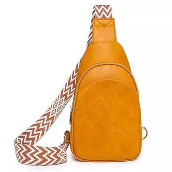 Нагрудная сумка, женская сумка через плечо, дорожная мягкая кожаная маленькая сумка-рюкзак на плечо жёлтый