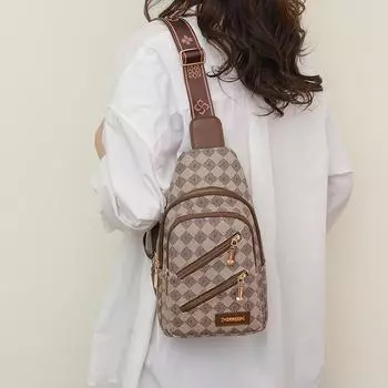 Нагрудная сумка Женская сумка через плечо Маленькая сумка из мягкой кожи с принтом Сумка через плечо для женщин