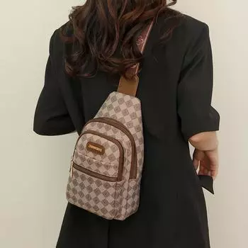 Нагрудная сумка Женская сумка через плечо Нагрудная сумка Рюкзак Женская маленькая сумка с принтом белый