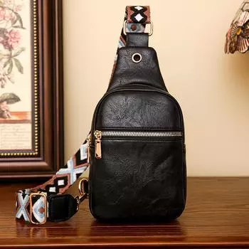 Нагрудная сумка Женская сумка Сумка через плечо Сумка из мягкой кожи из искусственной кожи коричневый