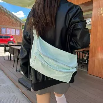 Нагрудная сумка женская Super Fire универсальная простая большая вместительная сумка-мессенджер японская повседневная однотонная студенческая сумка через плечо для мужчин красный