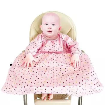 Нагрудник для детского питания Aiju с длинными рукавами и полным покрытием, розовый, 1 шт., 1 шт.