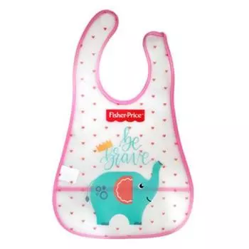 Нагрудник для детского питания Fisher Price, розовый, 1 шт.