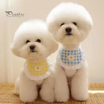 Нагрудник для домашних животных, полотенце, слюна, цветочная решетка, кружевной шарф для кошек, плюшевый нагрудник, шарф с круглым вырезом, милый шарф для собак для одевания фотографий розовый