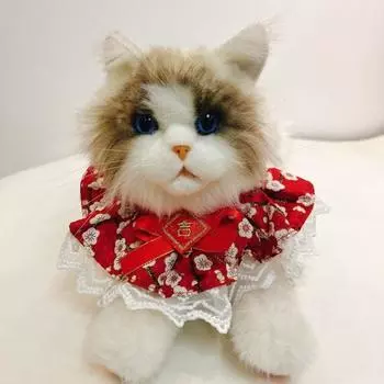 Нагрудник для домашних животных, слюна, полотенце, дизайн с бантом, кружевная отделка, яркий цвет, износостойкий S