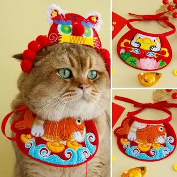 Нагрудник для кошек, бандана со слюной кошки, изысканный узор, яркий цвет, супер мягкий, износостойкий, легкий нагрудник для слюны кошки, аксессуары для домашних животных A