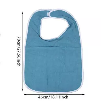 Нагрудник для пожилых людей, моющийся, антимасляный, для взрослых, многоцелевой, утолщенный, устойчивый к пятнам, мягкий, слюнявый, полотенце для кормления и ухода One Size темно-синий